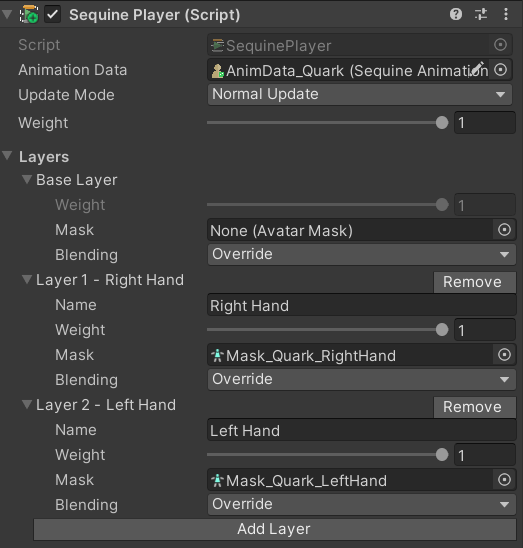 Sequine Player Layers
