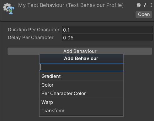 Add Behaviour