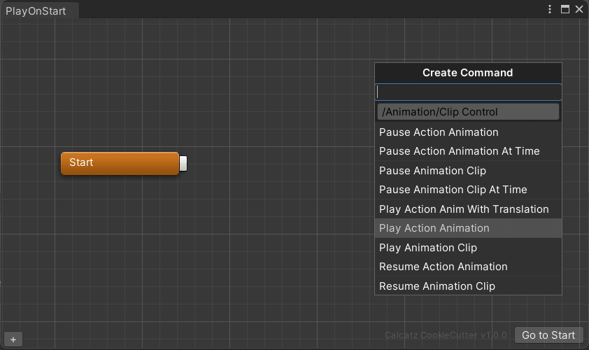 Create a Play Action Animation Command