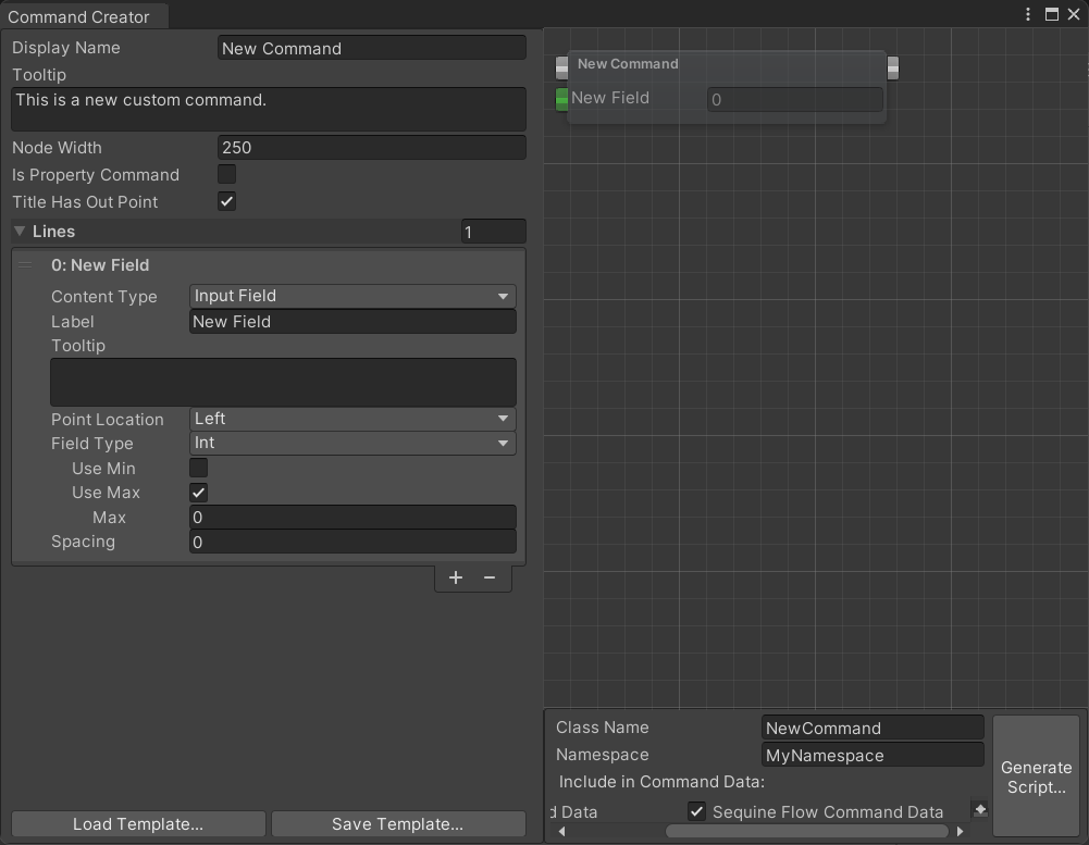 Command Creator Window