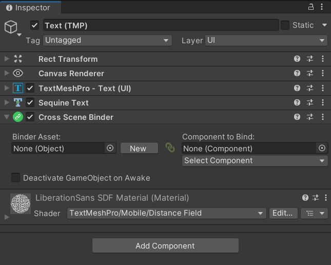Add Cross Scene Binder